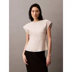 CALVIN KLEIN - BLUSA STRETCH LINEN TOP CK