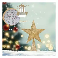 GENERICO - Estrella Navidena de Celebracion Dorado Y+Regalo Stickers