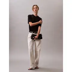 CALVIN KLEIN - CAMISETA SS SILK TOUCH FINE KNIT MOCK N CK