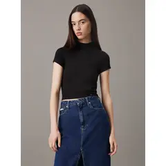 CALVIN KLEIN - CAMISETA WARM TEXTURE RIB MOCKNECK TOP CK
