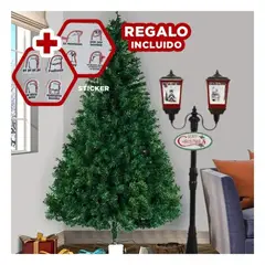 GENERICO - Farol para Navidad con Arbol Nevando Negro Y+Regalo Stickers