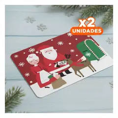 GENERICO - Pack2 Tapiz de Navidad en Rojo 40x60cm Y+Regalo Stickers