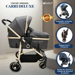 EBABY - Coche Cuna Moisés de lujo CARRI DELUXE Negro