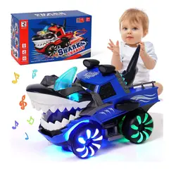 GENERICO - Juguete Carro Tiburon Con Luces Sonido Realista Gira 360°