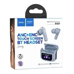 HOCO - Audífono bluetooth EQ21 ANC+ENC 7h Touch Screen Blue Star
