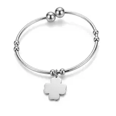 GENERICO - Pulsera ajustable de trébol