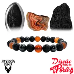 JOYERIA FENIX - Pulsera Triple Protección Volcánica - Joyería Fénix