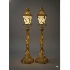 GENERICO - PACK DE 02 Faro Navideño DOBLE 185Cm Con Música Y Luz