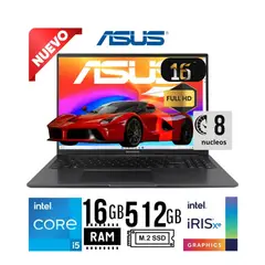 ASUS - NOTEBOOK X1605 16 IPS I5 13VA 16GB 512GB W11 Lector HUELLA