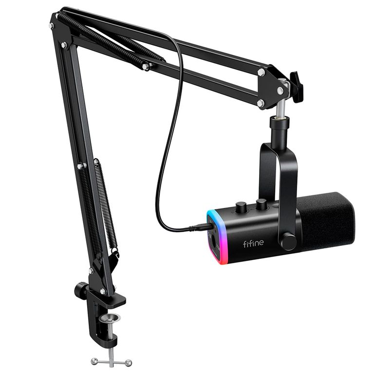 Micrófono + Brazo Am8 Am8t Usb Xlr Cardioide - Negro