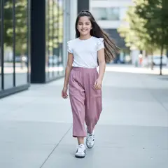 LE PETIT COMPANY - Pantalón Culotte Niña Bolsillos - Rosa Malva