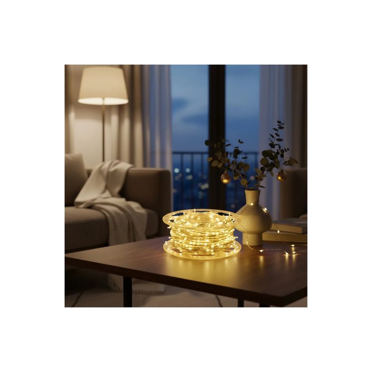 Luces Led Lineal De 50 Metros + Empalme Para Decoracion - Amarillo