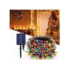 GENERICO - LUCES NAVIDEÑAS MULTICOLOR 100 FOCOS - CON PANEL SOLAR