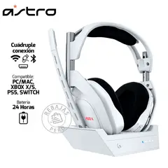 ASTRO - Audifono A50 X Wireless White Base Lightspeed BT PS5XboxPC