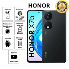 HONOR - Celular X7B 256GB 8GB ram cámara principal 108MP + 5MP + 2MP8MP 6 NEGRO