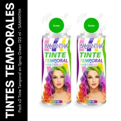 GENERICO - Pack x2 Tinte Temporal en Spray Green 120 ml - SAMANTHA