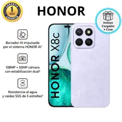 HONOR - Celular X8C 256GB 8GB RAM cámara principal 108MP + 5MP frontal 50MP 65 Pulg LILA
