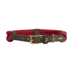 HUNTER - Collar para Perro Malia Rojo VinoMarrón Oscuro S-M