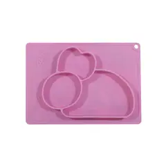 GENERICO - Plato con 3 divisiones para bebé - Rosado