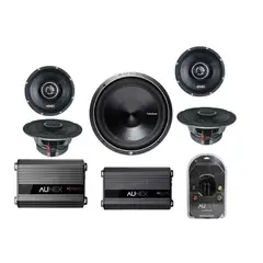 ROCKFORD - COMBO DE AUDIO COMPLETO AUNEX MEDIOS+MONORAL+AMP+SUB