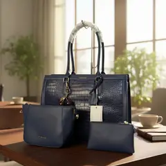 GENERICO - Cartera portalaptop ,cuero PU, 3 piezas AB con cereza