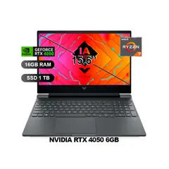 HP - Laptop Victus 15-FB2020LA 15.6” FHD 144Hz, AMD Ryzen 7 8845HS, 16GB DDR5, 1TB SSD, RTX-4050 6GB GDDR6, Free DOS