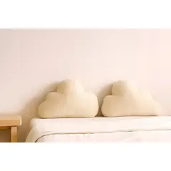 GENERICO - Pack 2 Cojines Beige Nube Estilo Japandi Deco Home Baby