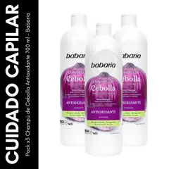 GENERICO - Pack x3 Champú de Cebolla Antioxidante 700 ml - Babaria