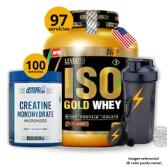 UNIVERSE NUTRITION - Proteína Iso gold whey de 3kg Chocolate + Creatina Applied Nutrition de 500gr + regalos