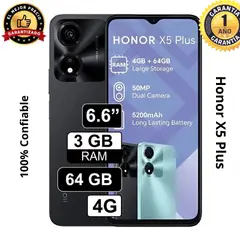 HONOR - Celular X5 Plus 4GB RAM 64GB cámara principal 50MP + 2MP frontal 5MP