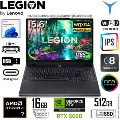 LENOVO - Laptop Gamer Legion PRO 5 15AHP10 AMD Ryzen 7 260 NVIDIA RTX5060 16GB DDR5 512GB SSD OLED 83M00001US