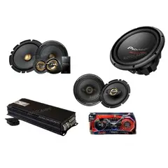 GENERICO - COMBO DE AUDIO COMPLETO PIONEER COMPONENTES+COAXIALES+AMP+SUB