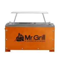 MR GRILL - Caja China Mini Nogal + Parrilla de Varillas