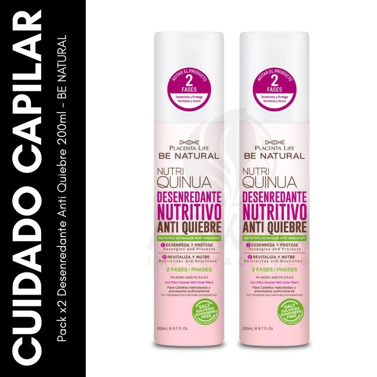 Pack x2 Desenredante Anti Quiebre 200ml - BE NATURAL