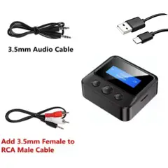 GENERICO - Adaptador Transmisor Receptor Bluetooth 5.0 Hifi Rca Auxiliar C39S