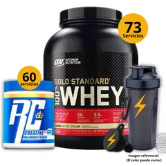 UNIVERSE NUTRITION - Proteína Gold standard whey de 5lb Vainilla + Creatina Ronnie Coleman de 300gr + regalos
