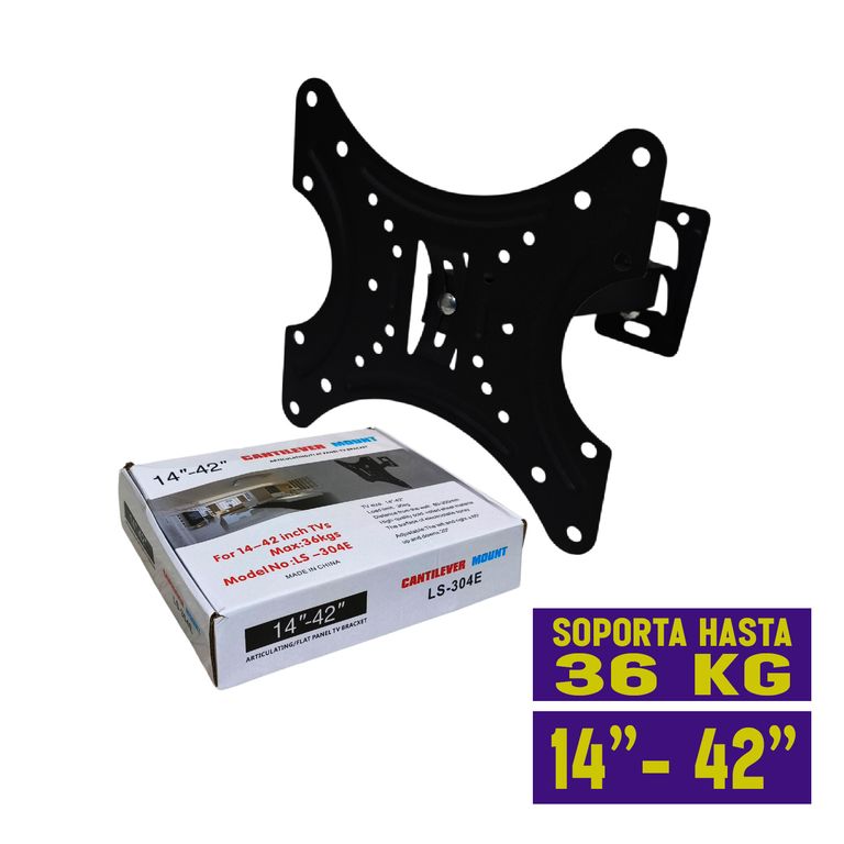 Soporte de TV Articulado Reclinable 14 a 42 Pulgadas y 36 Kgs