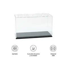 S&T - Caja Acrílica Transparente de Exhibición MB-3 con Base Negra