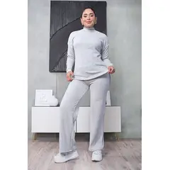 GENERICO - Set Comfy de Chompa y Pantalón Tejido Yvonne Gris Estación 108