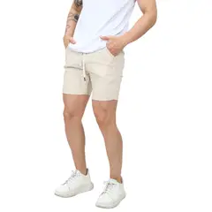 ENKI - Bermuda Hombre Tela Stone - Short Casual de Drill - Estilo Urbano y Máxima Frescura