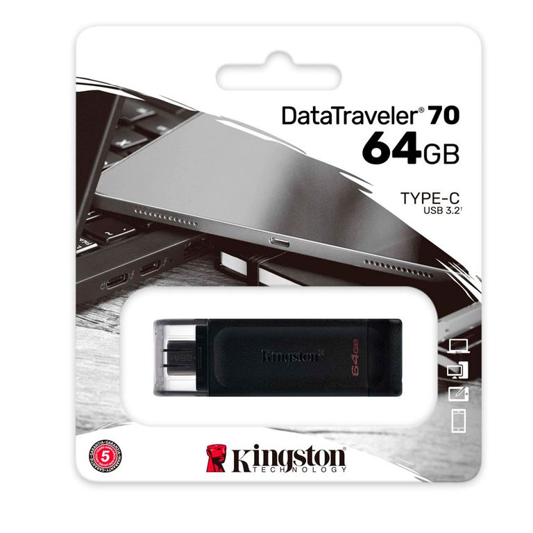 Unidad Flash DataTraveler 70 64GB Tipo-C USB 3.2 Gen 1