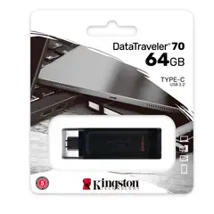 KINGSTON - Unidad Flash DataTraveler 70 64GB Tipo-C USB 3.2 Gen 1