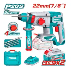 TOTAL TOOLS - Rotomartillo Sds+ 22mm 20v 2.0j 0-5400bpm Brushless total 4 Funciones - TRHLI212282