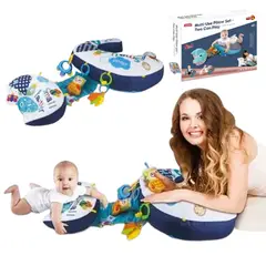 GENERICO - Juguete Sensorial Cojín Azul de Apoyo Multifuncional con Juguetes