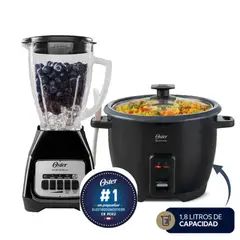 OSTER - Combo Licuadora Olla arrocera Negra