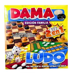 GENERICO - JUEGO 2 EN 1 DAMAS Y LUDO - JUEGO DE MESA
