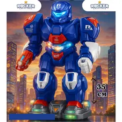 GENERICO - ROBOT LANZA HUMO CON LUCES Y SONIDO AZUL