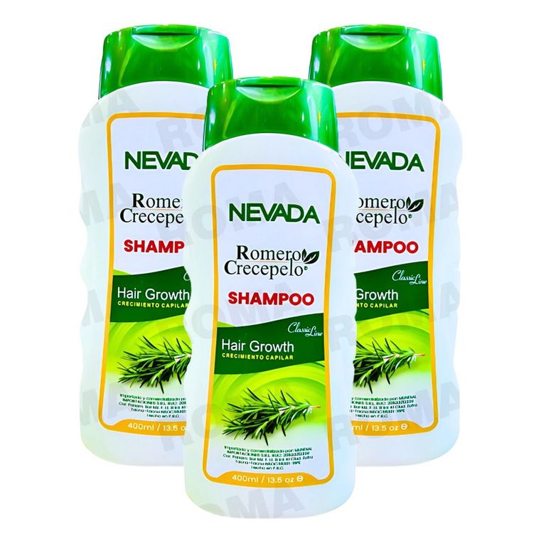 PACK 3 SHAMPOO ROMERO CRECEPELO + MIX DE PLANTAS 400ML NEVADA