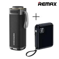 REMAX - Parlante Portátil Bluetooth 30W RB-M22 Negro + Power Bank RPP-572 10000mAh