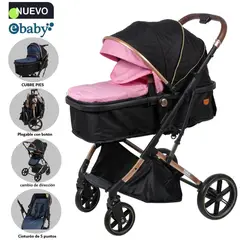 EBABY - Coche Cuna Moisés de Lujo SATURNO EB126-1 ROSADO